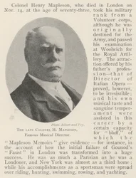 The late Colonel H Mapleson, Famous Musical Director