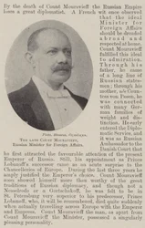 The Late Count Mouravieff, Russian Minister for Foreign Affairs