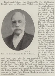 The late Lieutenant-Colonel Sir W P Talbot