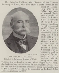 The late Mr A Pollitzer, Principal of the London Academy of Music