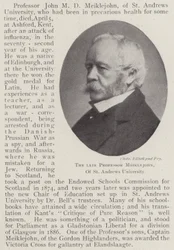 The Late Professor Meiklejohn, of St Andrews University