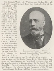 The Late Sir Francis de Winton, Formerly Controller of the Prince of Wales