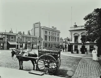 Upper Richmond Road: west from Putney High Street, showing horse drawn vehicle in foreground, 1880