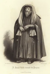 A Jewish Rabbi Dressed for Prayers