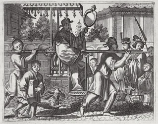 A Mandarin in a Sedan Chair, illustration from a description of Embassies to China, 1690