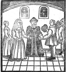 A Marriage Ceremony, an Illustration from A Book of Roxburghe Ballads