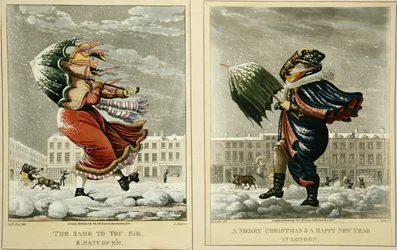 A Merry Christmas and a Happy New Year in London: And the Same to You, Sir, and Many of Em, engraved by G. Hunt, 1827