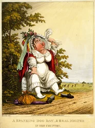 A Spanking Dog Day & Real Melter in the Country, engraved by George Hunt, published by Thomas McLean, London, 1827