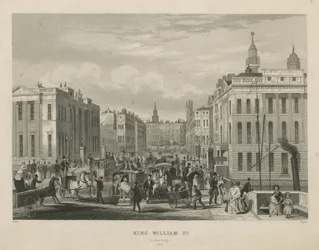 A Busy Street Scene in King William Street