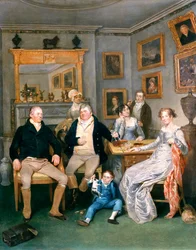 A family scene in a domestic interior, c.1815-20