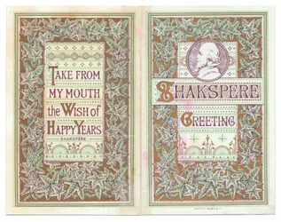 Victorian Greeting Card of an Image of William Shakespeare, c.1880