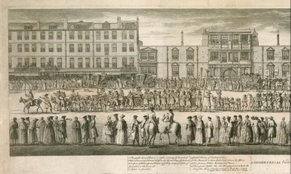 A geometrical view of the grand procession of the Scald Miserable Masons, Somerset House, London