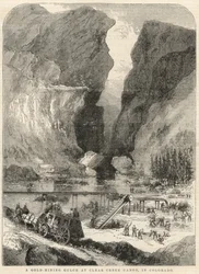 A gold-mining gulch at Clear Creek Canyon in Colorado