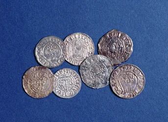 A group of Norman and Angevin coins, from King William I to King Henry III of England, 11th-13th century (obverse view)