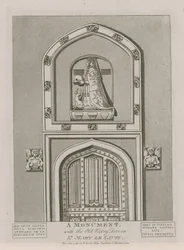 A Monument with the Old Vestry Door in St Mary le Savoy