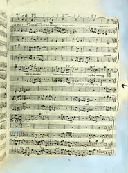 A page from one of the only two copies known to exist of the first printing of Handel