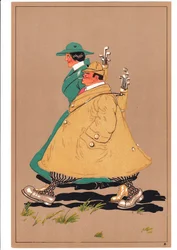 A print of two golfers in comic and humorous postures