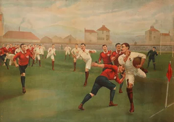 A Rare Print of England v. Wales. January 5th 1895, at Swansea