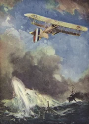 A Seaplane Bombing a Submarine