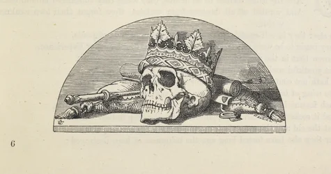 A skull wearing a crown, from 