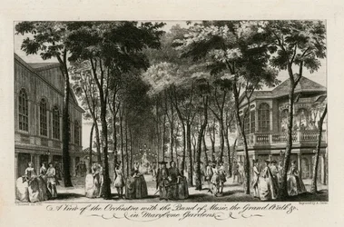 A View of the Orchestra with the Band of Music, the Grand Walk etc. in Marylebone Gardens