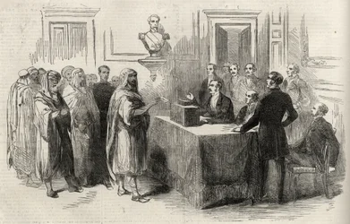 Abd-El-Kader Voting for the French Empire - Illustration for The Illustrated London News, 4 December 1852.