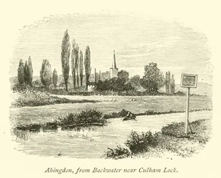 Abingdon, from Backwater near Culham Lock