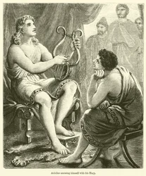Achilles amusing himself with his Harp