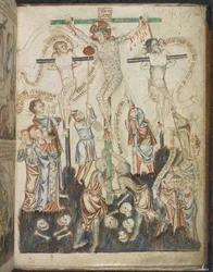The Crucifixion, from Holkham Bible Picture Book