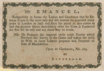 Advertisement for Mr Emanuel