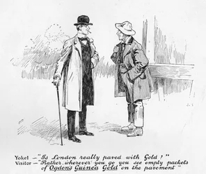 Advertisement for Ogdens Guinea Gold Cigarettes, from The Graphic, July 19th 1902