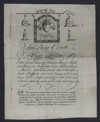 Advertisement for Roberts, cloth merchants, Salisbury Court, Fleet Street, London, where Dr Anthony Daffy prepared his Elixir Salutis