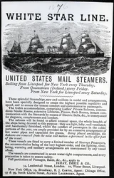 Advertisment for the White Star Line, 1876
