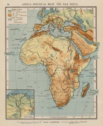 Africa, Physical Map, the Nile Delta