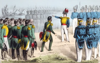 After the Battle of Monterrey, Mexican General Pedro de Ampudia surrenders the city to American General Zachary Taylor during the Mexican-American War
