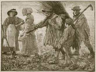 Agricultural Labourers at the time of the First Reform Parliament, illustration from Cassell