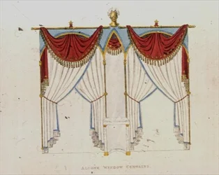 Alcove Window Curtains, Plate 141 from Ackermann