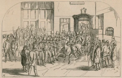 Aldridges Horse Repository, west side of St Martins Lane, near Long Acre