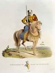 Alexander II, King of Scotland (1198-1249) 1214, from Ancient Armour by Samuel Rush Meyrick, 1824