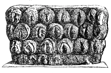Altar or statue base celebrating the female generative organs