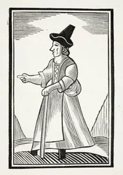 An Old Woman Scolding in a High Crownd Hat (illustration)