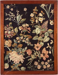 An Embroidered Panel in the Style of Mrs Delany
