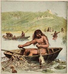 Ancient Briton in his Boat, pub. 1890