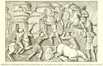 Ancient German Huts Destroyed by Roman Soldiers