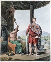Ancient blacksmith and iron maker - in “Celts and Goths, customs of the inhabitants of the British Isles of the early 6th century and of the Gothic nations of the west coast of the Baltic”, by S. R. Meyrick and Ch. Smith