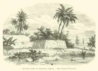 Ancient Tomb at Matavai, Tahiti, after Dumont D
