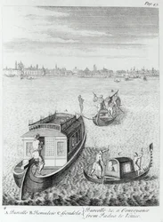 Approaching Venice by Water from Padua, from Some Observations Made in Travelling through France, Italy etc. in the Years 1720-22 by Edward Wright, published 1730