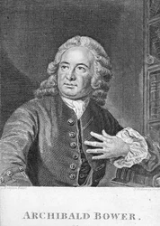 Archibald Bower, Engraved by J. Hollonray