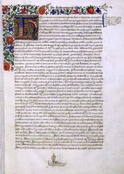 Page of Text with Illuminated Initial 