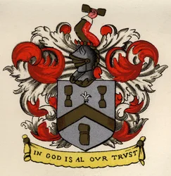 Arms of the Bricklayers and Tilers of the Gateshead Chapter, 1671, from The History of Freemasonry, volume II, published by Thomas C. Jack, London, 1883